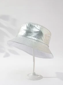 素色雙面漁夫帽 - 銀色 - 查看 1