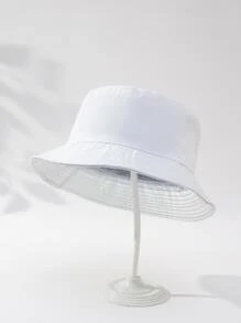 素色雙面漁夫帽 - 銀色 - 查看 2