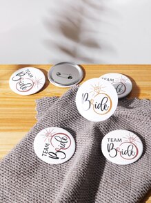 6 cái/bộ Sắt Huy Hiệu, Chữ Đồ Họa Bên Huy Hiệu Cho Đám Cưới - Nhiều màu - Xem 1