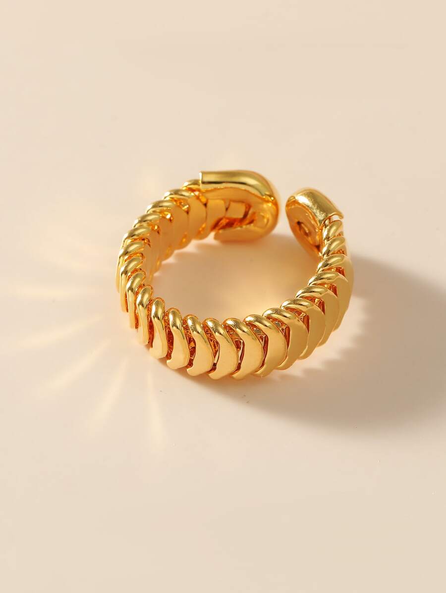 18KGP Fashion Ring For Women 1piece Dia1.7cm Adjustable - Yellow Gold - View 1