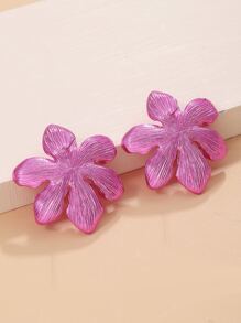 1 Đôi bông tai hoa nhiều màu sắc phóng đại, bông tai hoa núi nắng độc đáo dành cho nữ, trang sức thời trang thích hợp đeo hàng ngày và đi nghỉ - Màu Hồng Tươi - Xem 5