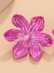 1 Đôi bông tai hoa nhiều màu sắc phóng đại, bông tai hoa núi nắng độc đáo dành cho nữ, trang sức thời trang thích hợp đeo hàng ngày và đi nghỉ - Màu Hồng Tươi - Xem 6