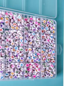 1 hộp Chi tiết chữ cái Phụ kiện trang sức hạt DIY & 1 cuộn chỉ DIY - Nhiều màu - Xem 2