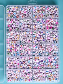 1 hộp Chi tiết chữ cái Phụ kiện trang sức hạt DIY & 1 cuộn chỉ DIY - Nhiều màu - Xem 4