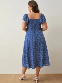 SHEIN Frenchy 大碼碎花高衩洋裝 - 彩色 - 查看 2