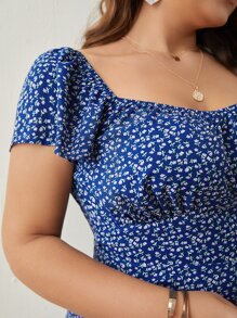 SHEIN Frenchy 大碼碎花高衩洋裝 - 彩色 - 查看 8