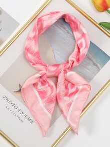 1條粉色幾何菱形圍巾 - 粉色 - 查看 1