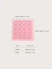 1條粉色幾何菱形圍巾 - 粉色 - 查看 3