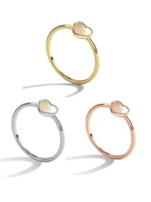 1入組愛心裝飾戒指銅首飾類