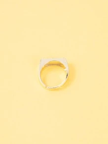 2pcs/set Cubic Zirconia Decor Ring - Yellow Gold - View 5