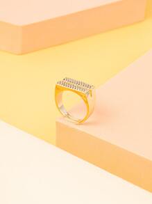 2pcs/set Cubic Zirconia Decor Ring - Yellow Gold - View 6