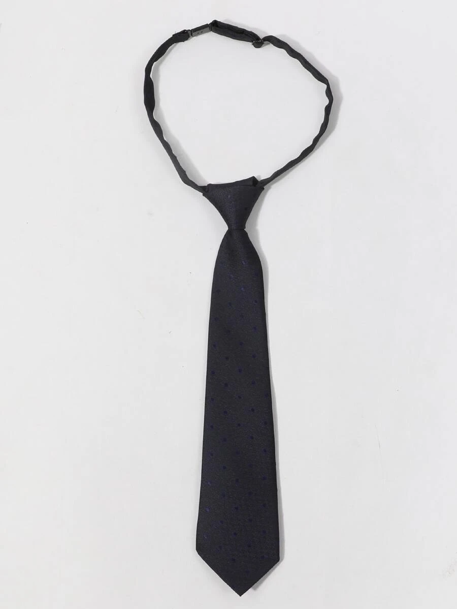 Kids Solid Tie - Black - View 1