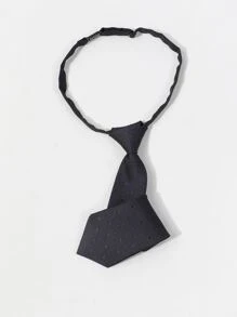 Kids Solid Tie - Black - View 3