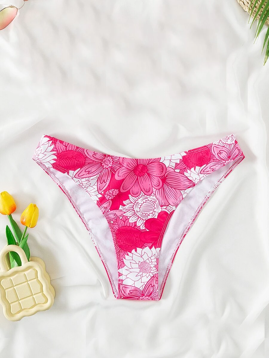 SHEIN Swim Đáy Bikini Nữ Hoa Tất cả trên in - Nhiều màu - Xem 1