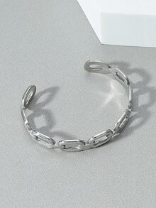 男士鏈條設計開口手鐲