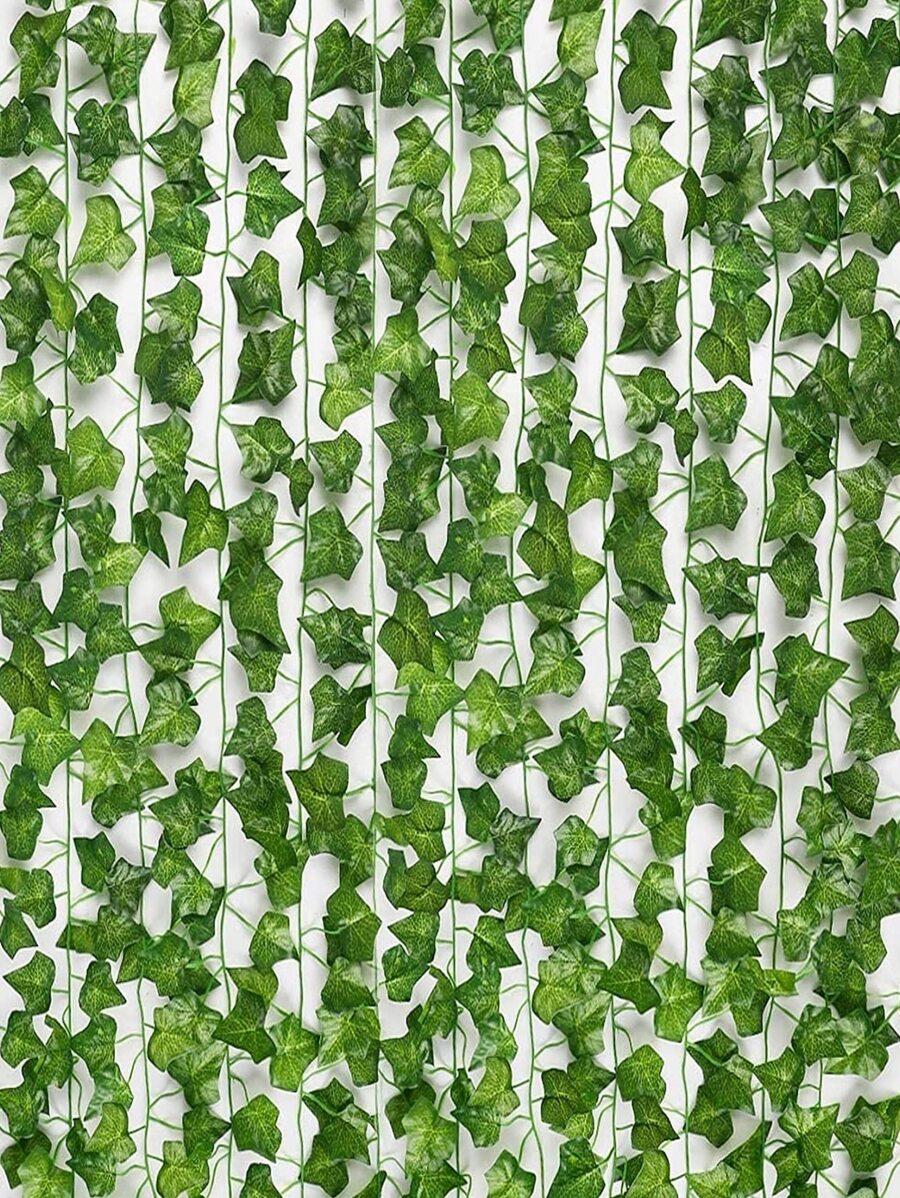 12pcs/set Rattan Artificial Leaf Vine, Cottagecore Green Artificial
