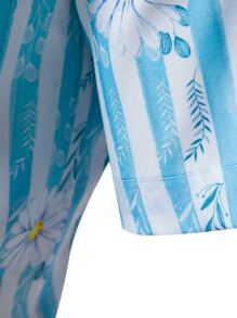 Manfinity 男士花卉圖案和條紋襯衫