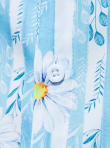 Manfinity 男士花卉圖案和條紋襯衫