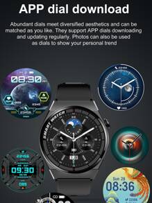 圓形指針日期石英手錶 - 黑色 - 查看 8