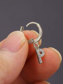 Thời Trang Âu Mỹ Tinh Tế Phong Cách Sang Trọng Đồng Đính Đá Cubic Zirconia 26 Chữ Cái Bảng Chữ Cái Tiếng Anh Nữ Chụp Tai sử Dụng Hàng Ngày - Bạc - Xem 5