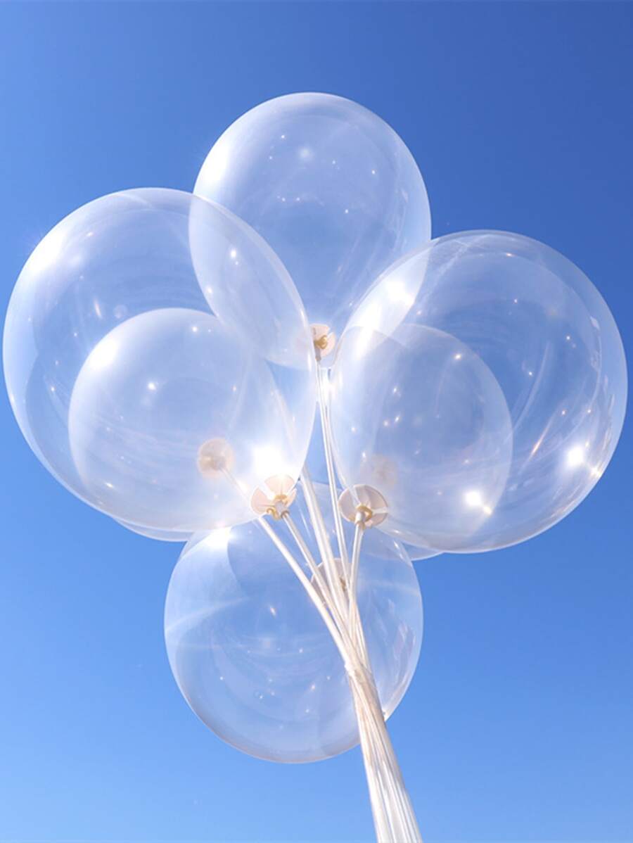 10入組/套10英寸乳膠氣球生日派對透明派對慶典裝飾氣球 - 無色 - 查看 1