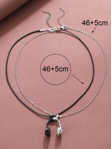 2入組時尚磁性情侶耳機掛件項鍊,運動風格,適合日常穿戴,以及情人節禮物 - 彩色 - 查看 6