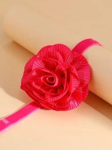 花朵裝飾頸鏈 - 玫紅色 - 查看 5