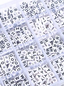 1box Letter Detail Cube Design DIY Bead - Multicolor - View 2