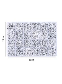 1box Letter Detail Cube Design DIY Bead - Multicolor - View 3