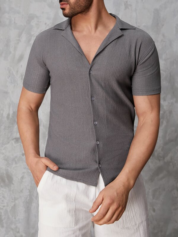 RueChic Men Solid Button Front Shirt