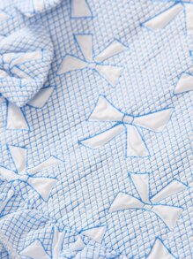 Toddler Girls Bow Front Ruffle Trim Skirt - Baby Blue - View 5