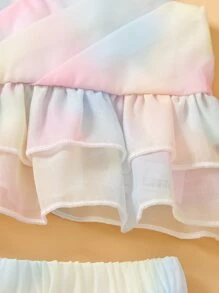 Toddler Girls Tie Dye Ruffle Hem Cami Top & Trousers - Multicolor - View 6