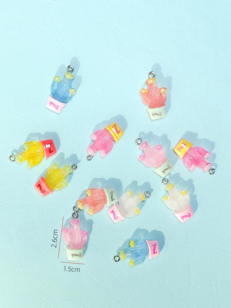 12pcs/set Random Color Cactus DIY Pendant - Multicolor - View 3
