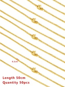 50 piezas/set Accesorio de joya DIY con cadena - Amarillo Oro - Ver 4