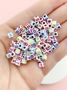 100pcs/set Letter Graphic Cube Design DIY Bead - Multicolor - View 2