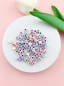 100pcs/set Letter Graphic Cube Design DIY Bead - Multicolor - View 4