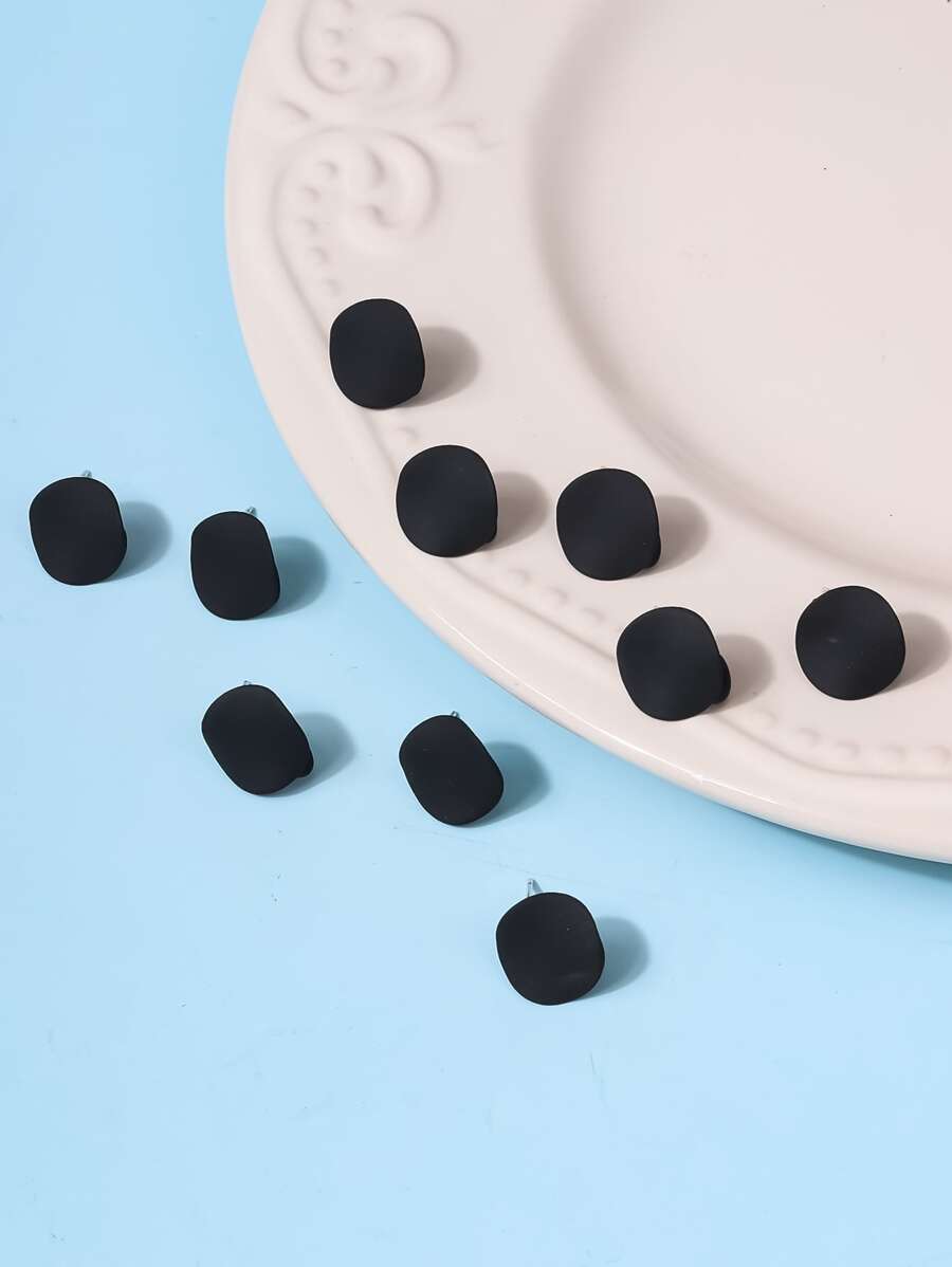 10pcs/set Geometric DIY Earrings Accessory - Black - View 1