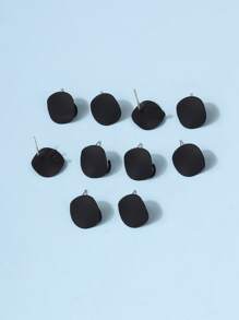 10pcs/set Geometric DIY Earrings Accessory - Black - View 2