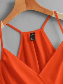 SHEIN VCAY Solid Wrap Cami Top