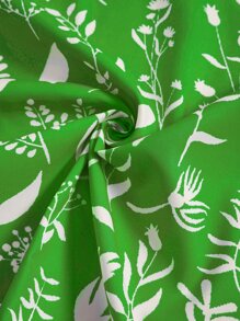 植物圖案沙灘巾 - 綠色 - 查看 3