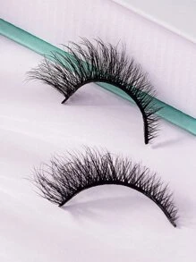 7 对全假睫毛 3D 立体鱼尾眼细长狐狸眼仿貂猫眼造型角翼尾细长条状睫毛，0.4-1.2 厘米条状睫毛，睫毛，睫毛，假睫毛 - 黑色 - 查看 6