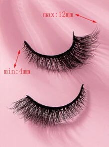 7 对全假睫毛 3D 立体鱼尾眼细长狐狸眼仿貂猫眼造型角翼尾细长条状睫毛，0.4-1.2 厘米条状睫毛，睫毛，睫毛，假睫毛 - 黑色 - 查看 8