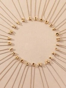 1入組字母墜飾項鍊 - 金黃色 - 查看 1