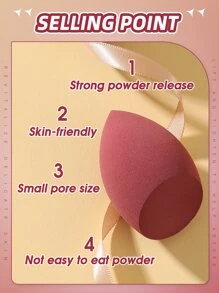 2 件化妆海绵，适用于霜状和粉状遮瑕膏、散粉化妆涂抹器 - 酒紅色 - 查看 8