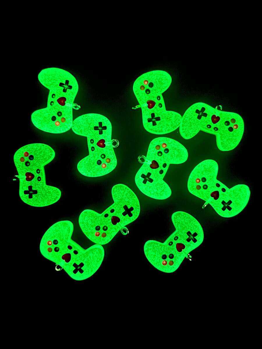 10入組/套夜光遊戲手柄DIY吊墜 - 無色 - 查看 1
