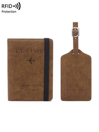 CHARM INFINITE 字母圖案護照夾帶行李牌