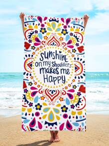 1 Khăn Microfiber Đi Biển, Giọt Nước & Đồ Họa Khẩu Hiệu Du Lịch Khăn Đi Biển Cho Ngoài Trời - Nhiều màu - Xem 1