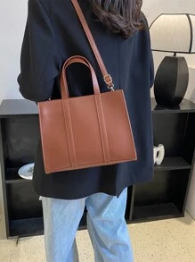 Túi đeo chéo Nữ Có thể điều chỉnh được Đôi tay cầm Thanh lịch - màu nâu - Xem 5