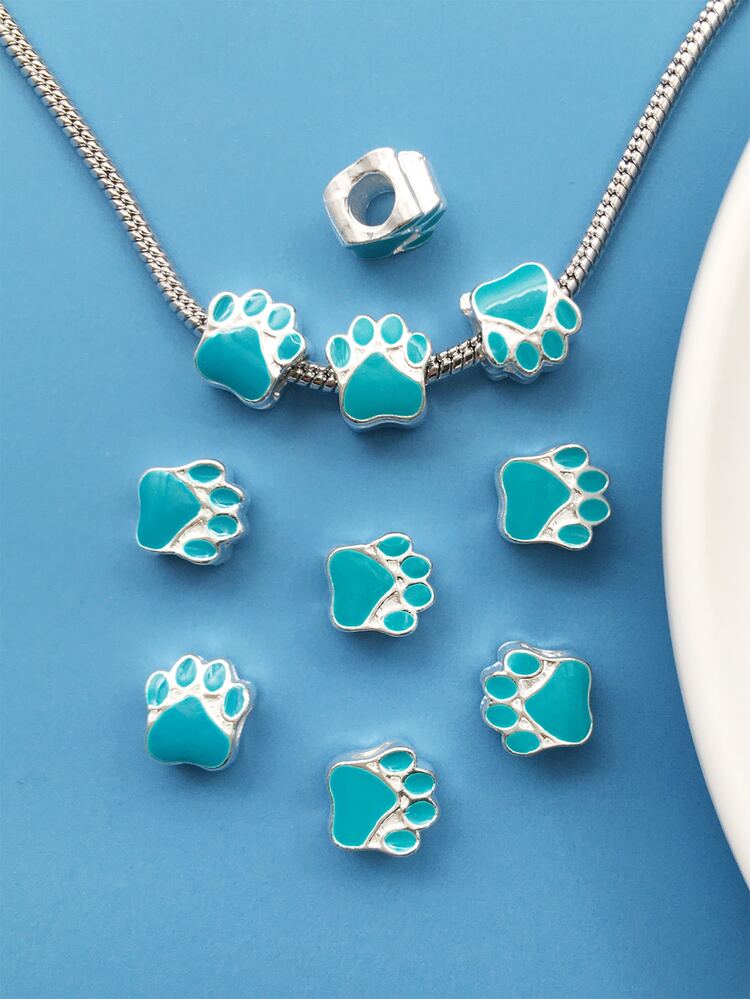 10pcs/set Paw Design DIY Bead - Blue - View 1