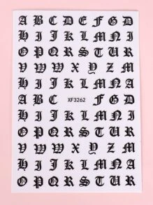 2张字母图案美甲贴纸 DIY美甲用品 - 黑色 - 查看 7